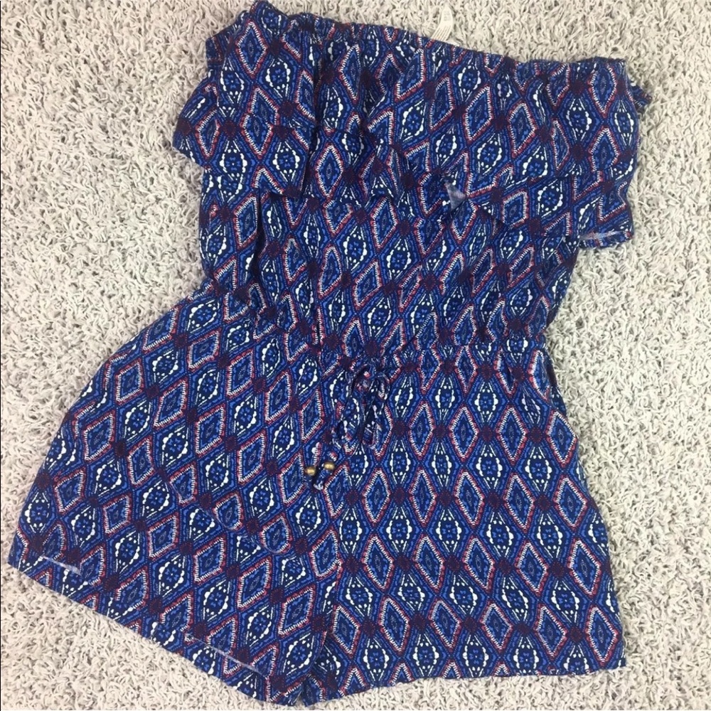 Romper Size Small Shorts Black Ruffle  shoulder